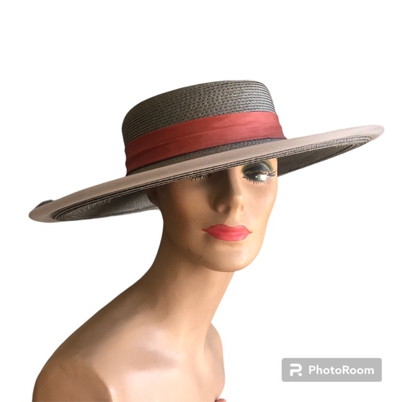 Vintage Structured Hat with Feathers Mesh Ribbon Embellishment main image 5
